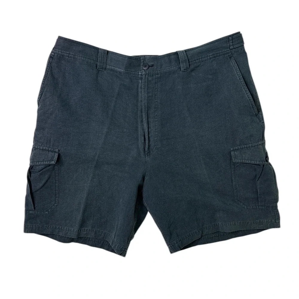 Vintage Silk Blend Mens Shorts Cargo Charcoal Gray Casual 38
